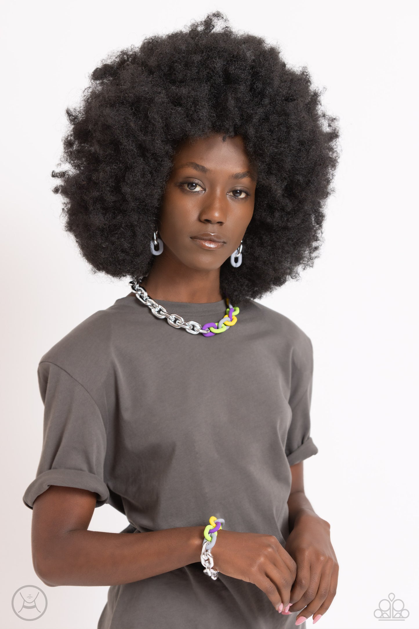 Contrasting Couture & Candid Contrast - 2 Piece Set - Silver